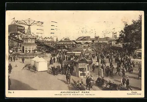AK Wembley, British Empire Exhibition, Amusement Park