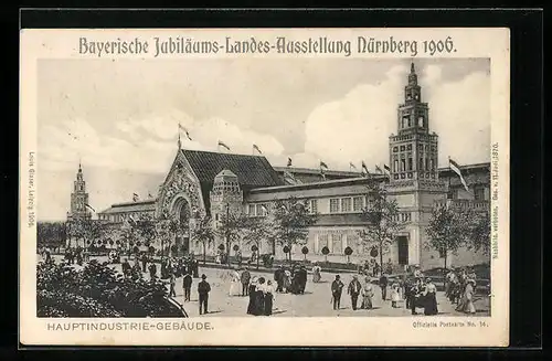 AK Nürnberg, Bayerische Jubiläums-Landes-Ausstellung 1906, Hauptindustrie-Gebäude