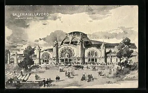 Künstler-AK Milano, Esposizione 1906, Galleria del Lavoro