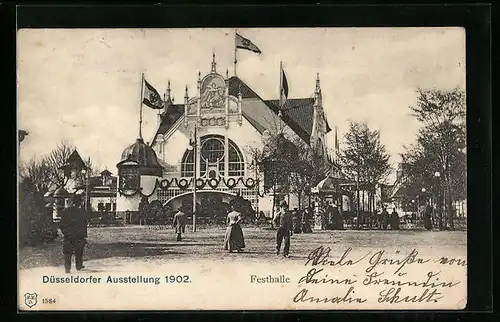 AK Düsseldorf, Ausstellung 1902, Festhalle