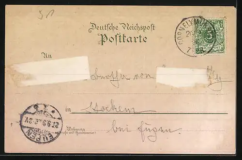 Lithographie Cornelimünster, Kneipp-Anstalt, Klauserwäldchen und Eremitage, Königliches Lehrer-Seminar