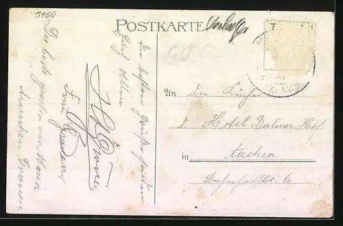 Künstler-AK Cornelimünster, Königliches Lehrer-Seminar, Klauserwäldchen und Eremitage, Abteikirche