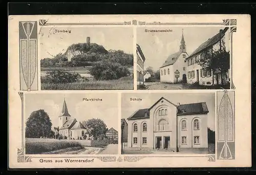 AK Wormersdorf, Tomberg, Schule, Pfarrkirche