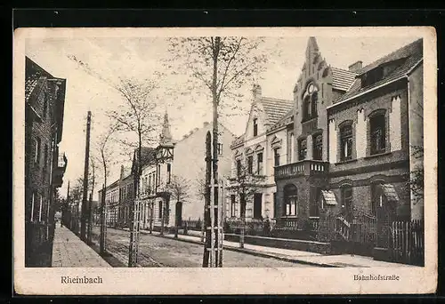 AK Rheinbach, Bahnhofstrasse mit Bäumen