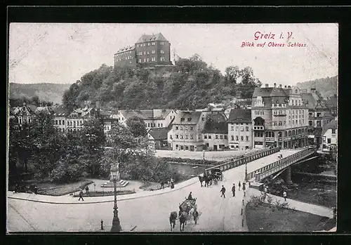 AK Greiz i. V., Blick auf Oberes Schloss