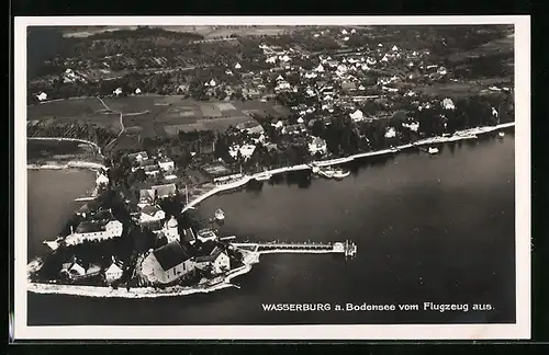 AK Wasserburg / Bodensee, Ortsansicht vom Flugzeug aus gesehen