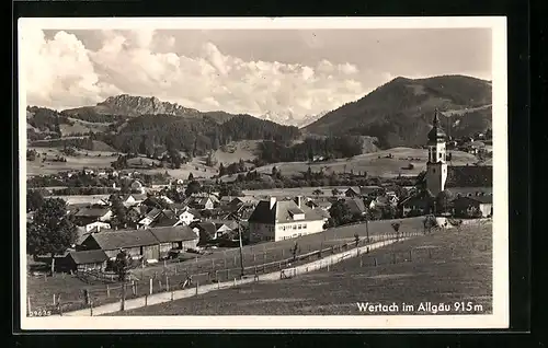 AK Wertach i. Allgäu, Ortsansicht mit Kirche