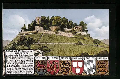 AK Weinsberg, Burg Weinsberg genannt die Weibertreu, Wappen