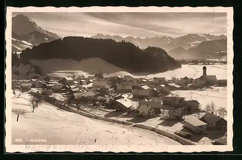 AK Altstädten, Ortsansicht mit Allgäuer Alpen
