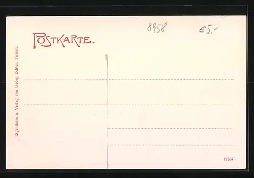 AK Füssen a. Lech, Ortsansicht und Flusspartie, Edelweiss