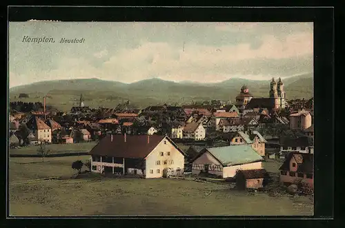 AK Kempten / Allgäu, Neustadt aus der Vogelschau