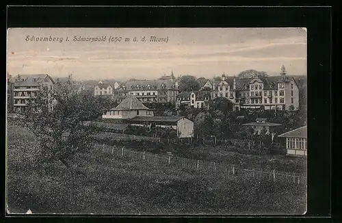 AK Schoemberg / Schwarzwald, Ortsansicht aus der Vogelschau