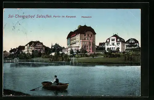 AK Bad Salzuflen, Kurpark mit Hotel Fürstenhof