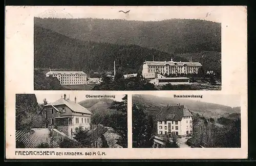 AK Friedrichsheim b. Kandern, Heilstätte mit Oberarztwohnung und Beamtenwohnung