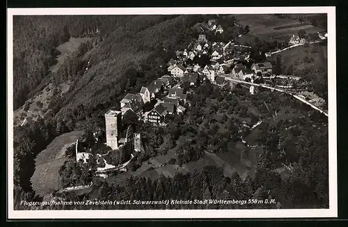 AK Zavelstein / Schwarzwald, Ortsansicht vom Flugzeug aus gesehen
