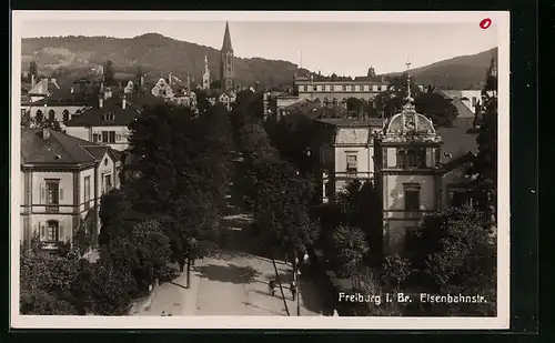 AK Freiburg i. Br., Eisenbahnstrasse