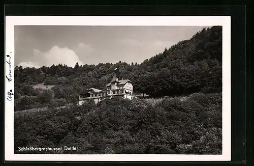 AK Freiburg i. Br., Schlossberg-Restaurant Dattler
