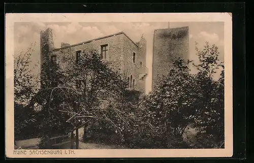 AK Sachsenburg i. Th., Ruine Sachsenburg