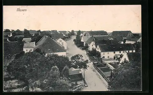 AK Maxen, Strassenpartie aus der Vogelschau