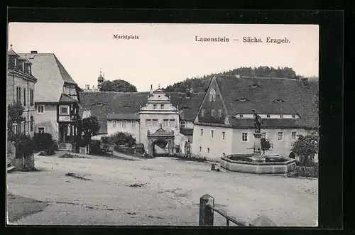 AK Lauenstein / Erzgeb., Marktplatz