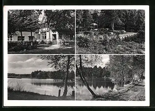 AK Holm-Seppensen, Gasthaus W. Henk Am Badeteich