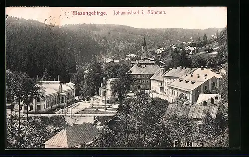 AK Johannisbad / Riesengeb., Ortspartie aus der Vogelschau