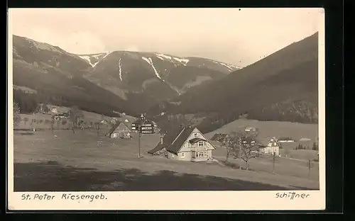AK Sankt Peter / Riesengeb., Ortsansicht aus der Vogelschau