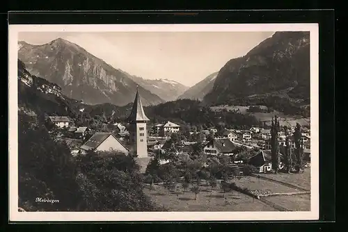 AK Meiringen, Ortsansicht vom Flugzeug aus