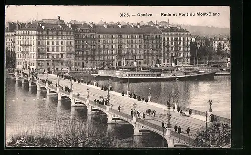 AK Genève, Rade et Pont du Mont-Blanc