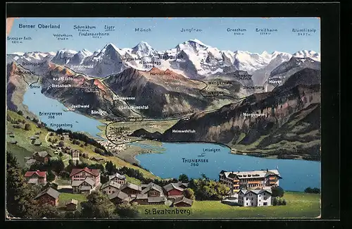 AK St. Beatenberg, Gesamtansicht vom Berner Oberland