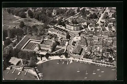 AK Morges, Ortsansicht vom Flugzeug aus