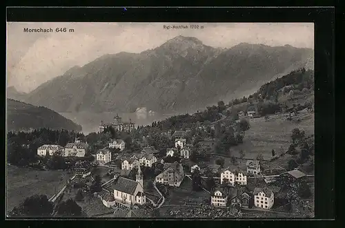 AK Morschach, Ortsansicht mit Rigi-Hochfluh