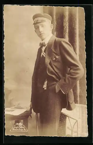 AK Wasserburg /Inn, Porträt eines Studenten, studentische Szene