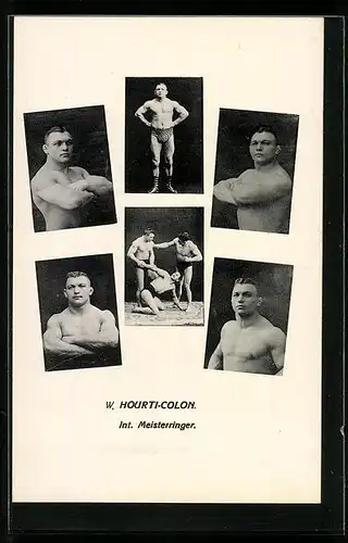 AK Internationaler Meisterringer W. Hourti-Colon in sechs Ansichten