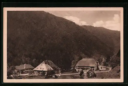 AK Posthalde im Höllental, Ansicht von einem Berg aus