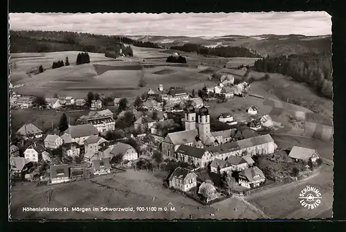 AK St. Märgen im Schwarzwald, Ortsansicht vom Flugzeug aus