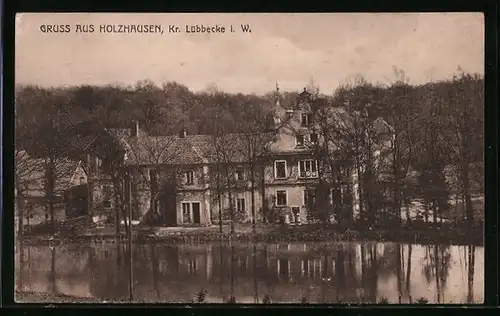 AK Holzhausen Kr. Lübbecke i. W., Teilansicht am Wasser