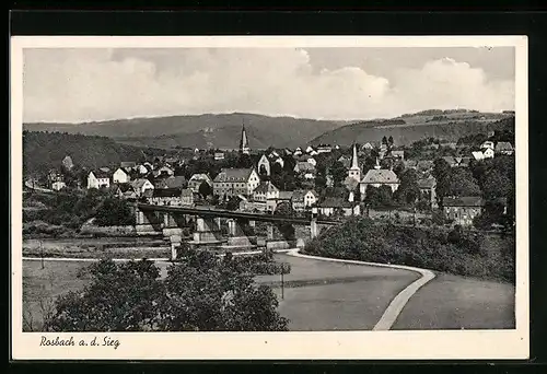 AK Rosbach a. d. Sieg, Gesamtansicht aus der Vogelschau