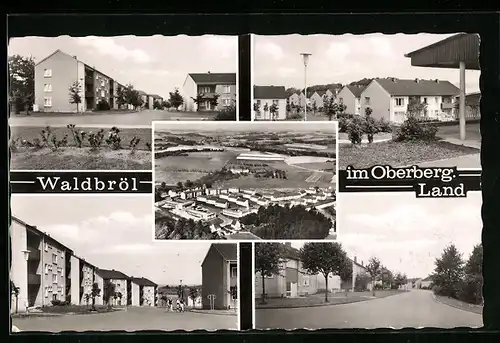 AK Waldbröl im Oberberg. Land, Ortsansicht und vier Ansichten aus dem Ort