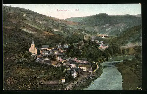 AK Heimbach i. Eifel, Totalansicht aus der Vogelschau