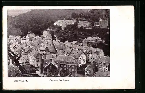 AK Montjoie, Centrum der Stadt aus der Vogelschau
