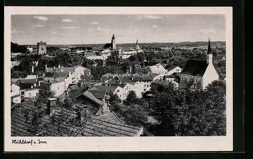 AK Mühldorf a. Inn, Ortsansicht vom Flugzeug aus