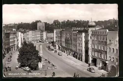 AK Mühldorf /Obb., Stadtplatz aus der Vogelschau