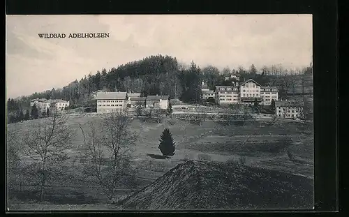 AK Wildbad Adelholzen, Ortsansicht aus der Vogelschau