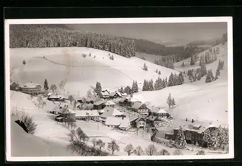 AK Muggenbrunn, verschneiter Ort mit Umgebung