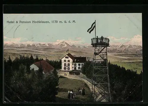 AK Badenweiler i. Schwarzwald, Hotel & Pension Hochblauen