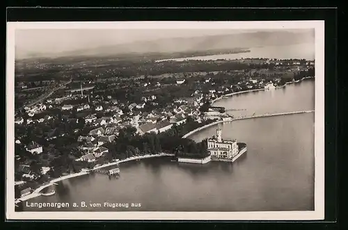 AK Langenargen am Bodensee, Totalansicht vom Flugzeug aus