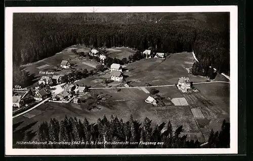 AK Zwieselberg b. Freudenstadt, Ortsansicht vom Flugzeug aus