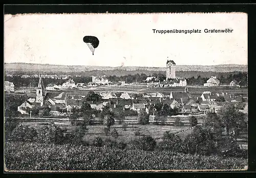 AK Grafenwöhr, Fallschirm über dem Truppenübungsplatz