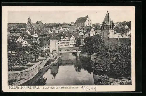 AK Schwäb. Hall, Blick von der Mauerstrasse
